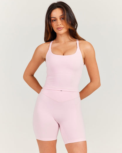 Aura Thin Strap Tank - Blush Pink