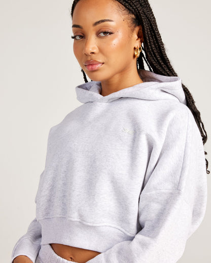 Omni Cropped Hoodie - Grey Marle/Grey Marle